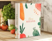 Vegetable Recipe Binder Cover: Custom Recipe Book, Canva Template and PDF (Digital Download)