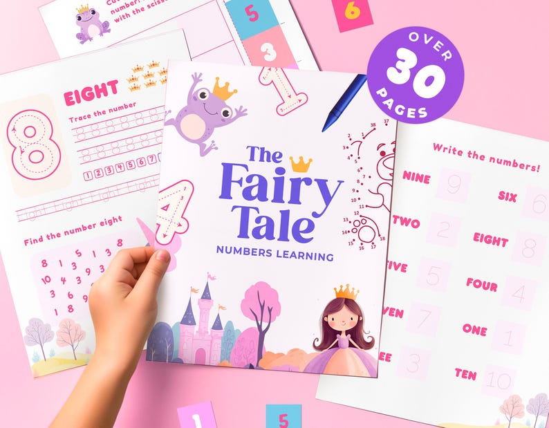 Numbers Busy Book Magical Learning Princess & Unicorn Printable ...
