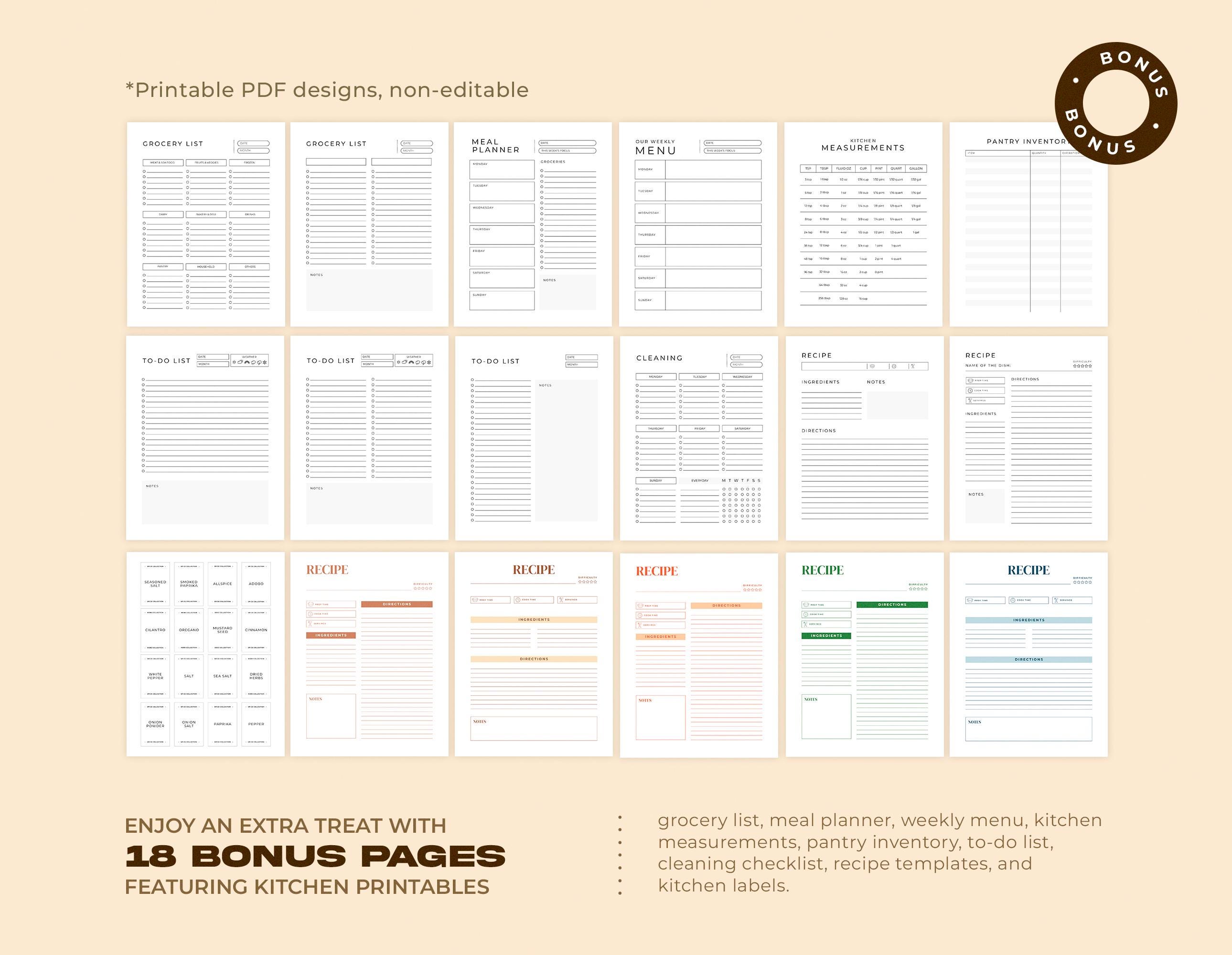 Canva Recipe Editable Minimalist Template Printable Recipe, Editable ...