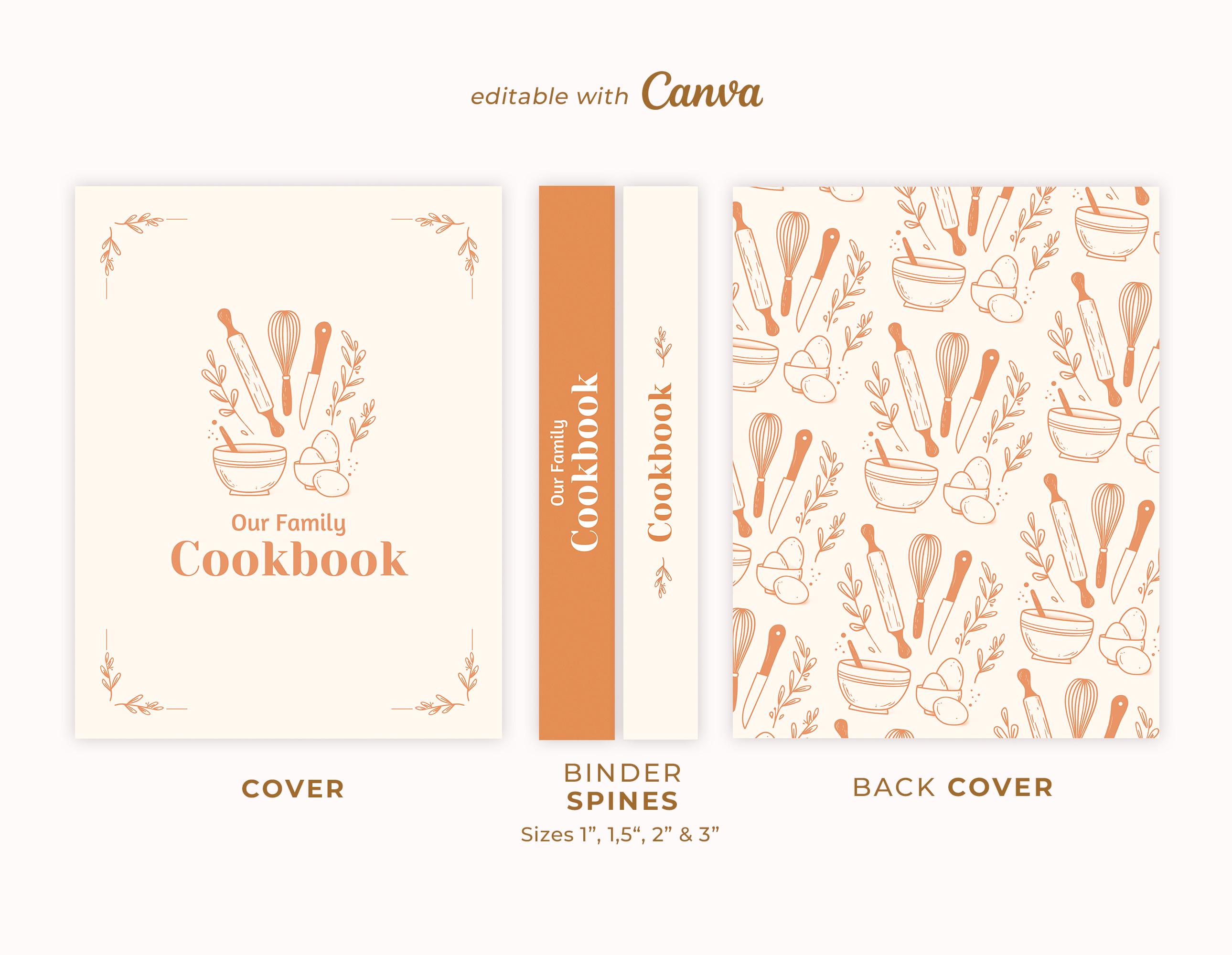Editable Classic Family Recipe Book, Vintage Personalized Cookbook ...