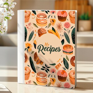 Vintage Desserts Recipe Book Binder Cover, Letter PDF