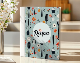 Vintage Floral Recipe Book Binder Cover, Letter PDF (Digital Download)