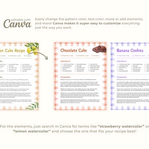 Vintage Farmhouse Editable Recipe Template with Canva | Custom Recipe Book Page, Cottagecore Recipe Template, Cookbook Recipe Template