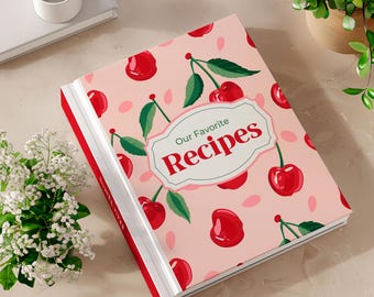 Couverture du classeur de recettes de cerises : modèle Canva et PDF (téléchargement numérique)