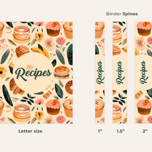 Recipe Binder Cover + Bonus Recipe Template with a letter size format