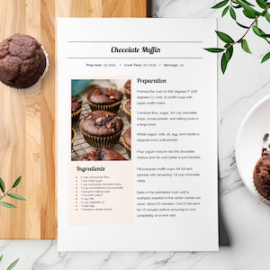 Plantilla de receta de MS Word: plantilla de receta editable, Google Docs, plantilla de Canva, receta imprimible, plantilla de receta editable, PDF imprimible