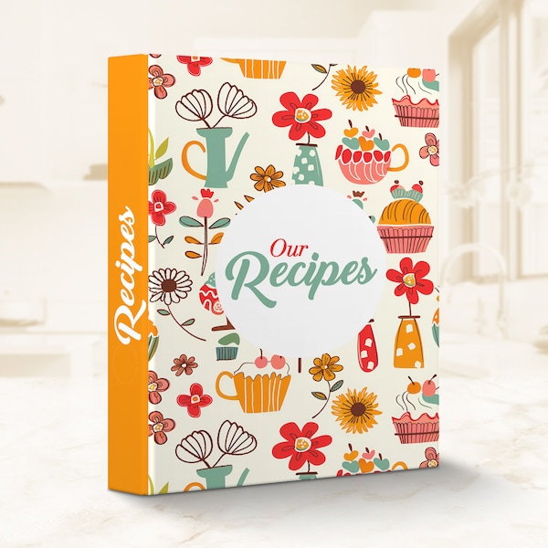 Printable Recipe Book Binder Cover Template - Etsy