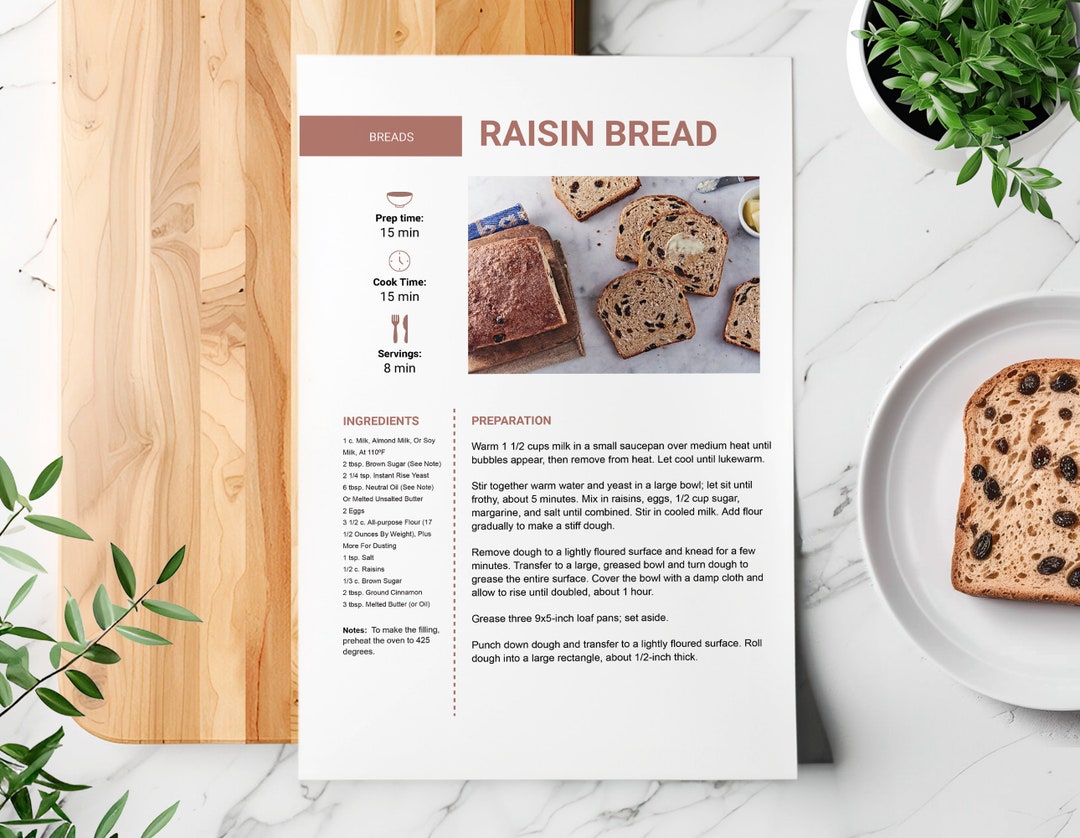 Editable Recipe With MS Word, Google Docs, and Canva Recipe Template, Printable Recipe, Editable ...