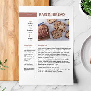 Editable Recipe with MS Word, Google Docs, and Canva Recipe Template, Printable Recipe, Editable Recipe Template, Recipe Template PDF