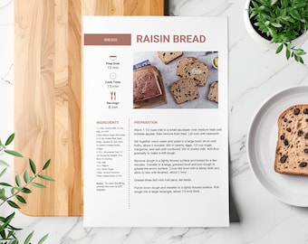 Editable Recipe with MS Word, Google Docs, and Canva Recipe Template, Printable Recipe, Editable Recipe Template, Recipe Template PDF