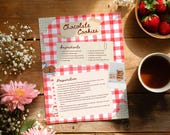 Vintage Scrapbook Recipe Template, Family Cookbook Page (Canva Template)