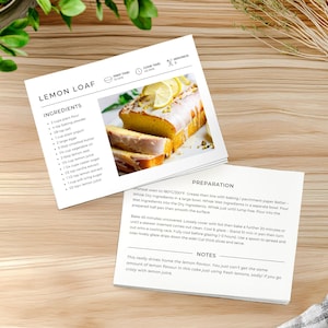 Minimalistische bearbeitbare Rezeptkarte, Canva-Vorlage | Einfache Rezeptkartenvorlage, 5x7 Rezeptkarte, Benutzerdefinierte Rezeptkarte, doppelseitige Rezeptkarte