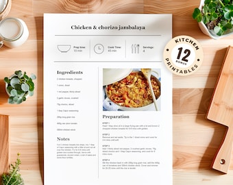 Editable Recipe with MS Word, Google Docs, and Canva Recipe Template, Printable Recipe, Editable Recipe Template, Recipe Template PDF