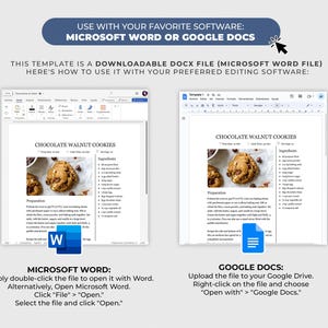 use with your favorite software: Microsoft Word or Google Docs