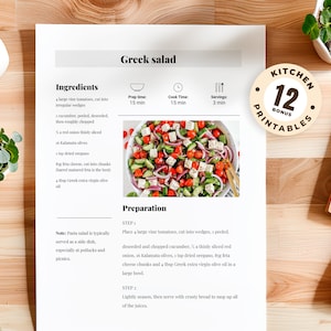 Receta editable con MS Word, Google Docs y Canva Plantilla de receta, Receta imprimible, Plantilla de receta editable, Plantilla de receta PDF