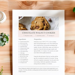 Editable Recipe with MS Word and Google Docs Recipe Template
