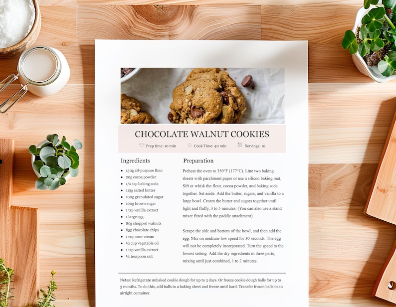 Editable Recipe with MS Word and Google Docs Recipe Template
