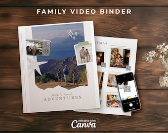 Family Polaroid Video Archive Binder Template, Canva Photo or Video Book, QR Link Access