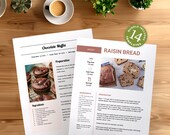 Editable Recipe Template Bundle Set | 14 MS Word and Google Docs Recipe Templates, Printable Recipe, Custom Recipe | Letter & A4 size PDF