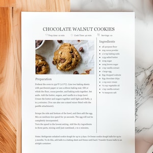 Editable Recipe with MS Word and Google Docs Recipe Template