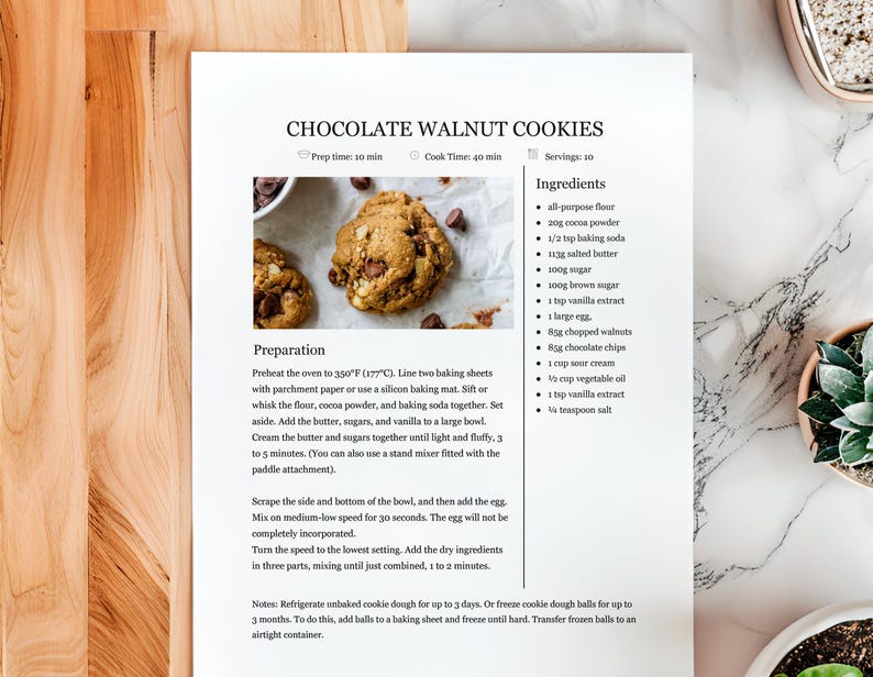 Editable Recipe with MS Word and Google Docs Recipe Template