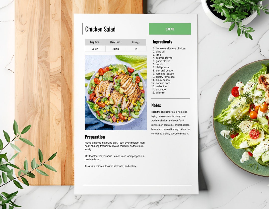 Editable Recipe With MS Word, Google Docs, and Canva Recipe Template, Printable Recipe, Editable ...