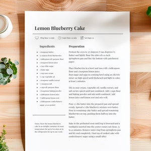 Editable Recipe with MS Word and Google Docs Recipe Template