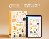 Customizable Recipe Binder Cover: Classic Floral Canva Template (Digital Download)