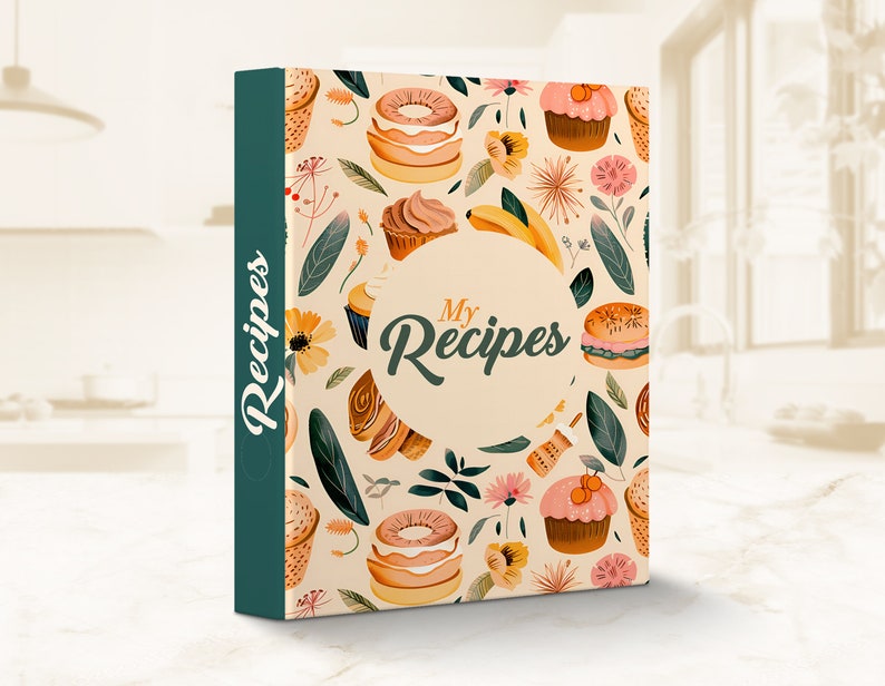 Desserts Recipe Binder Cover + Bonus Recipe Template
