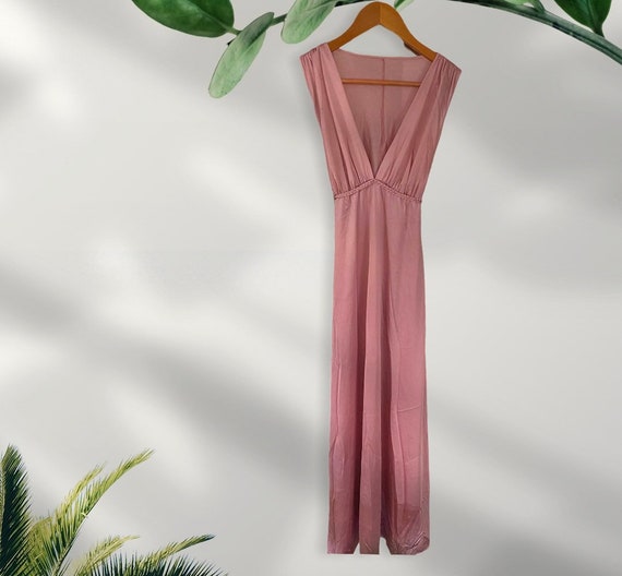 Vintage Vanity Fair Long Pink Slip Dress