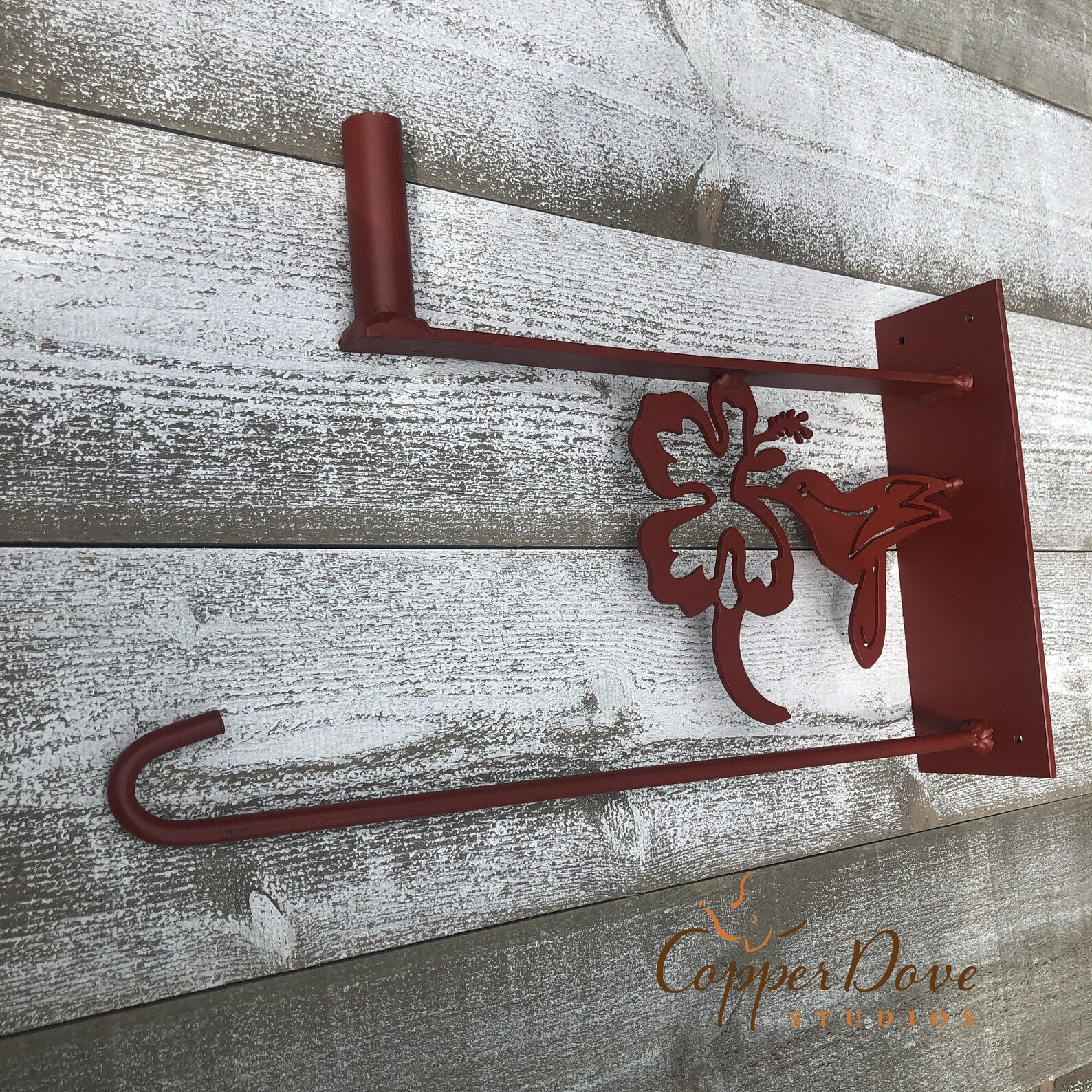 Decorative flag hanger with finial holder Etsy