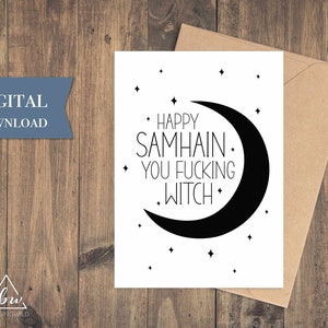 Funny Samhain Printable Greeting Card | Pagan Greeting card Samhain Halloween - Digital Download