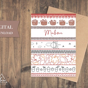 Printable Mabon Greeting Card | Pagan Greeting Card Fall/Autumn Equinox - Digital Download