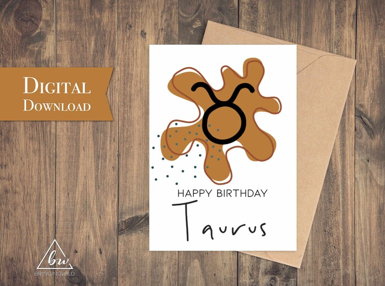 Silver Glitter 'Happy Birthday Taurus' Banner - Zodiac Constellation Party Decoration Bunting Sign