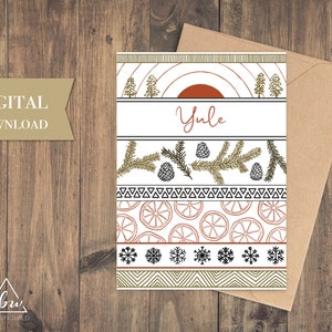 Yule Printable Greeting Card | Pagan Greeting Card } Yultide Holiday Card - Digital Download