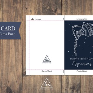 Printable Aquarius Birthday Card | Aquarius Card Zodiac Birthday ...
