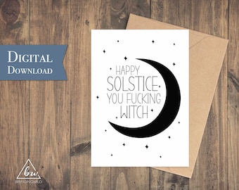 Funny Pagan Solstice Greeting Card | Witchy Gift (Digital Download)