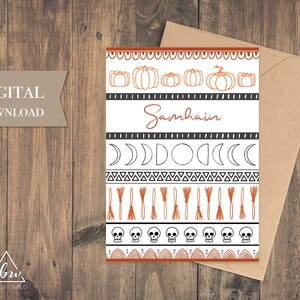 Samhain Printable Greeting Card | Pagan Greeting card Samhain Halloween - Digital Download