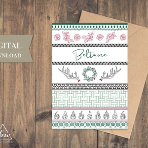Printable Beltane Greeting Card | Pagan Greeting Card Beltane - Digital Download