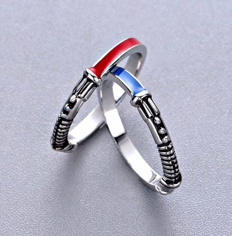 Star Wars Lightsaber Rings 2 Rings Included Silver Finish Etsy