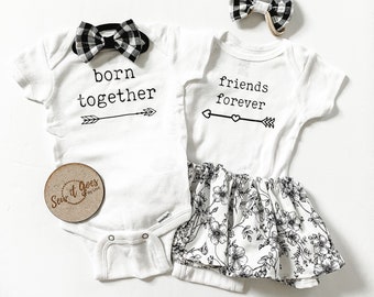 TWIN BOY and girl set, newborn twin outfit, baby twins coming home outfits, baby twins sets, baby gift, twin gift, baby shower gift