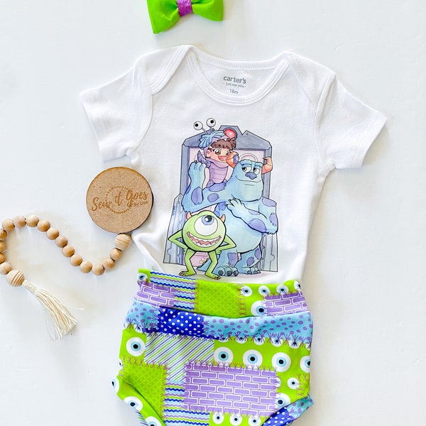 Toddler monsters set, monster’s inc baby set, monsters outfit