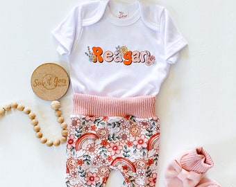 Baby girl personalized coming home outfit, Newborn girl clothes