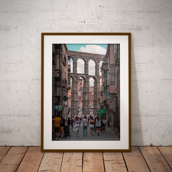 Segovia Print, Aqueduct, Printable Poster, Home décor wall art, Spain travel, living room, Download, digital, Photography, Housewarming gift