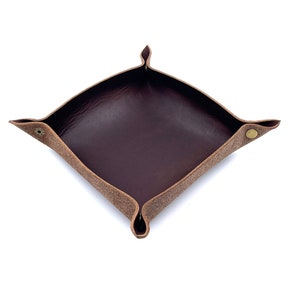 Leather Catchall Leather Valet Tray Anniversary Gift for Dad Gift for him Leather Catchall Trays Fathers Day Gift Personalized Leathercraft
