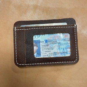 Leather Card Holder Card Wallet Minimalist Front Pocket Wallet Handmade ID card Wallet Gift for dad Gift for him Card Sleeve Leather wallet