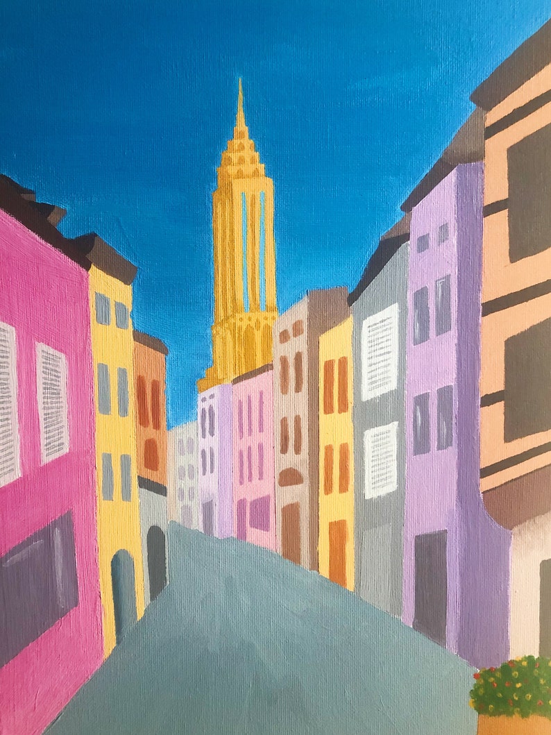 Custom acrylic canvas painting of building or landmark Etsy