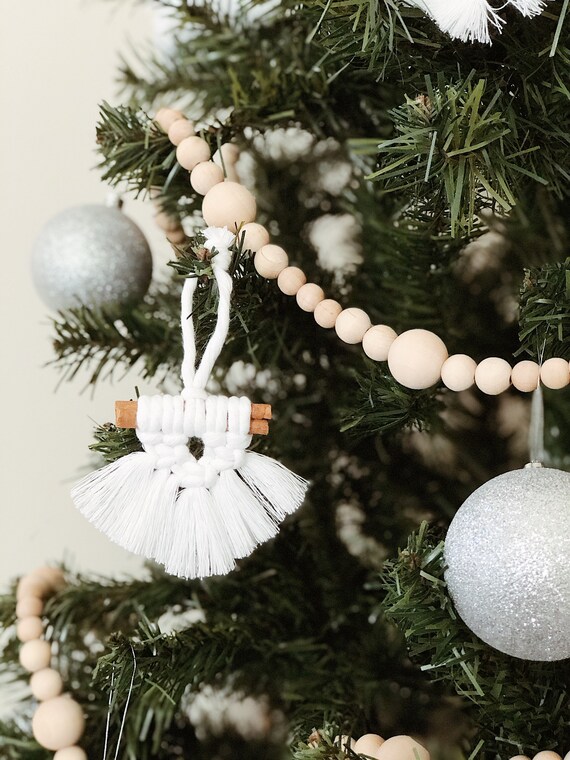 LONG Wood Bead Garland Christmas Tree Garland Boho Home Decor