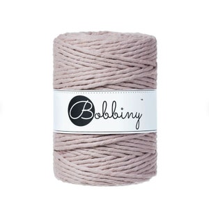 Pearl Premium Macrame cord 5mm, 108 yards (100 meters) - Single twist macrame cord, certified recycled macrame cord