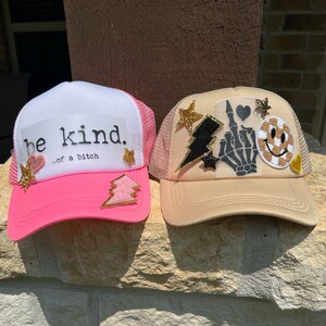 Trucker hat, western, country concert, rodeo hat, cowgirl hat, trendy hat, cute, funny, dtf transfer, patches
